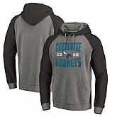 Charlotte Hornets Fanatics Branded Ash Antique Stack Tri Blend Raglan Pullover Hoodie Fyun,baseball caps,new era cap wholesale,wholesale hats